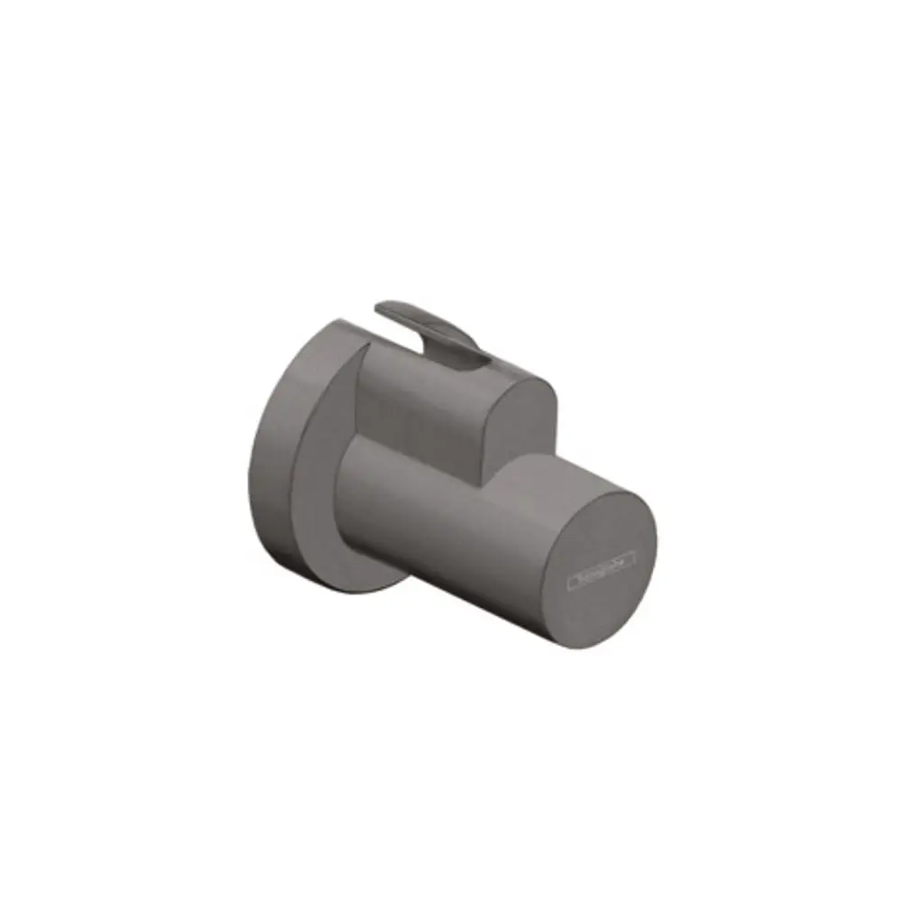 Hansgrohe Produktelement in brushed black chrome, designed mit einer Halterung, die für die Montage an Wänden vorgesehen ist.